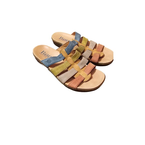 Born multi-color strappy slip on born sandal size 8 - Picture 1 of 4
